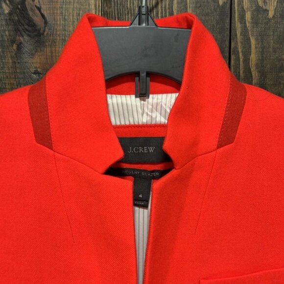 J. Crew Regent Blazer Orange Red 4 Wool Contemporary Office Professional - Picture 3 of 15